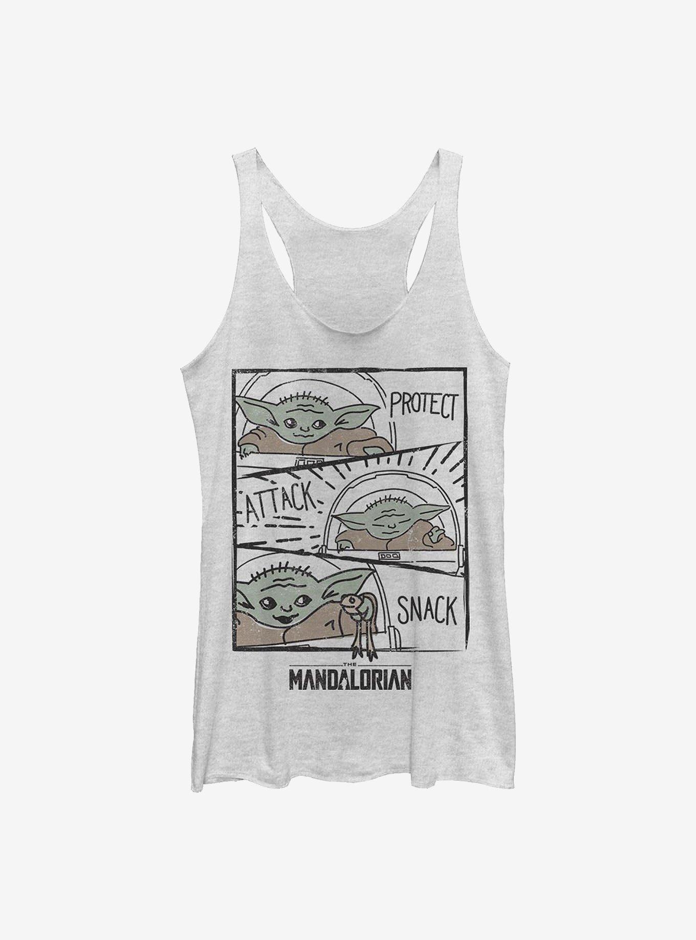 Star Wars The Mandalorian The Child Doodle Panels Girls Tank, WHITE HTR, hi-res