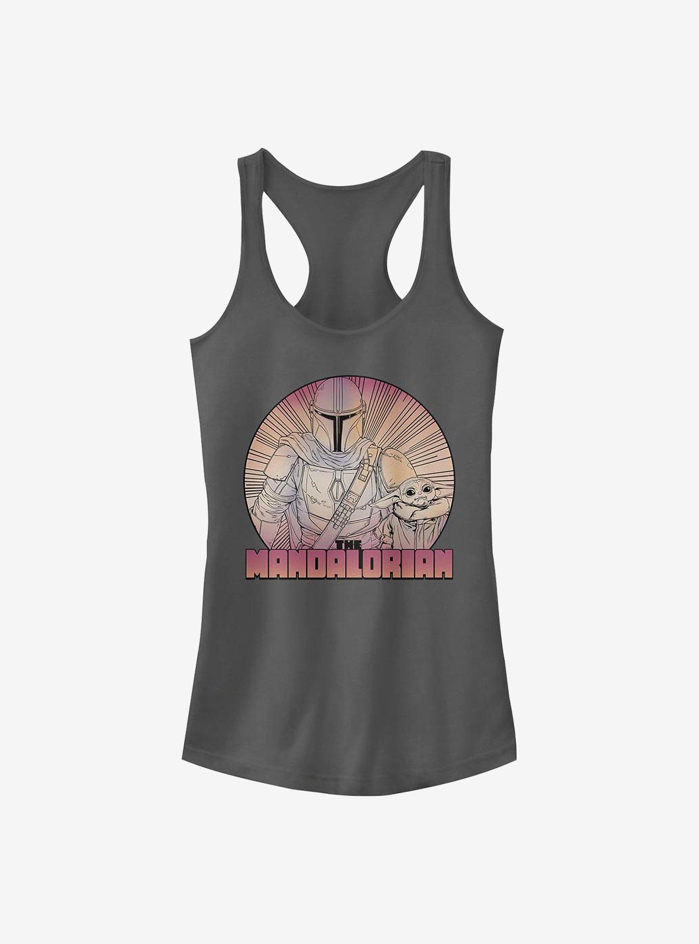Star Wars The Mandalorian The Child Inside The Lines Girls Tank, CHARCOAL, hi-res