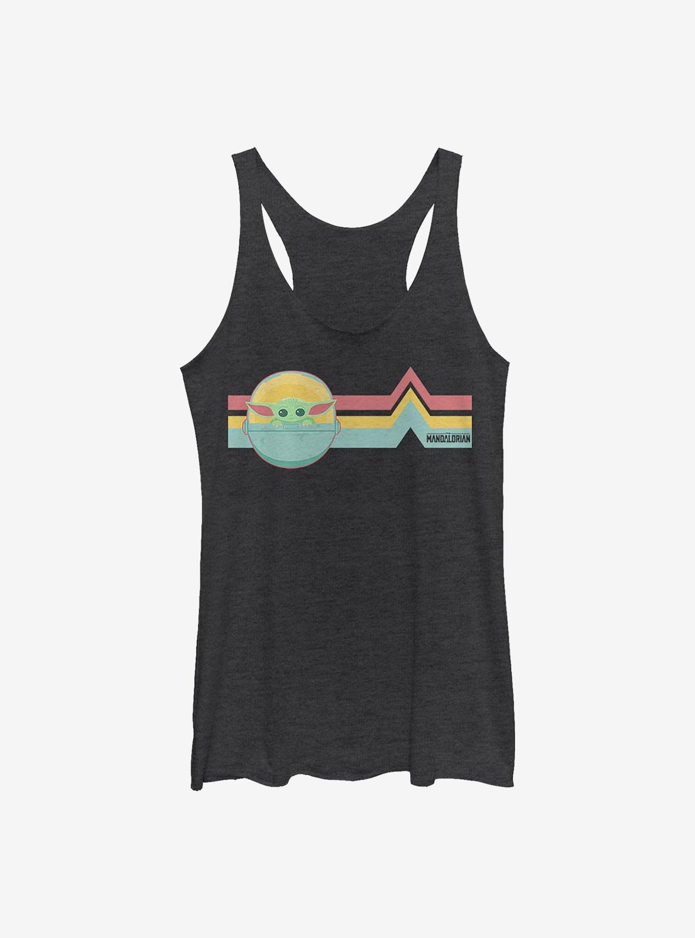 Star Wars The Mandalorian Rainbow The Child Girls Tank, BLK HTR, hi-res