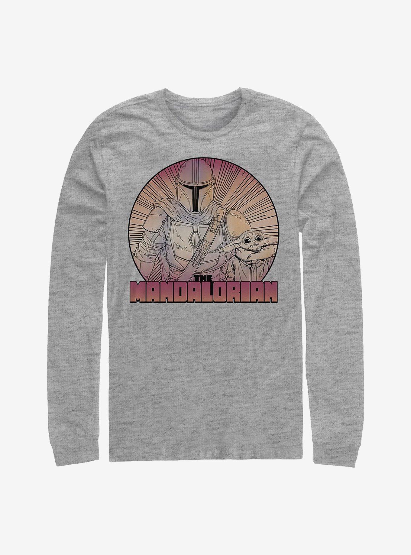 Star Wars The Mandalorian The Child Inside The Lines Long-Sleeve T-Shirt, ATH HTR, hi-res