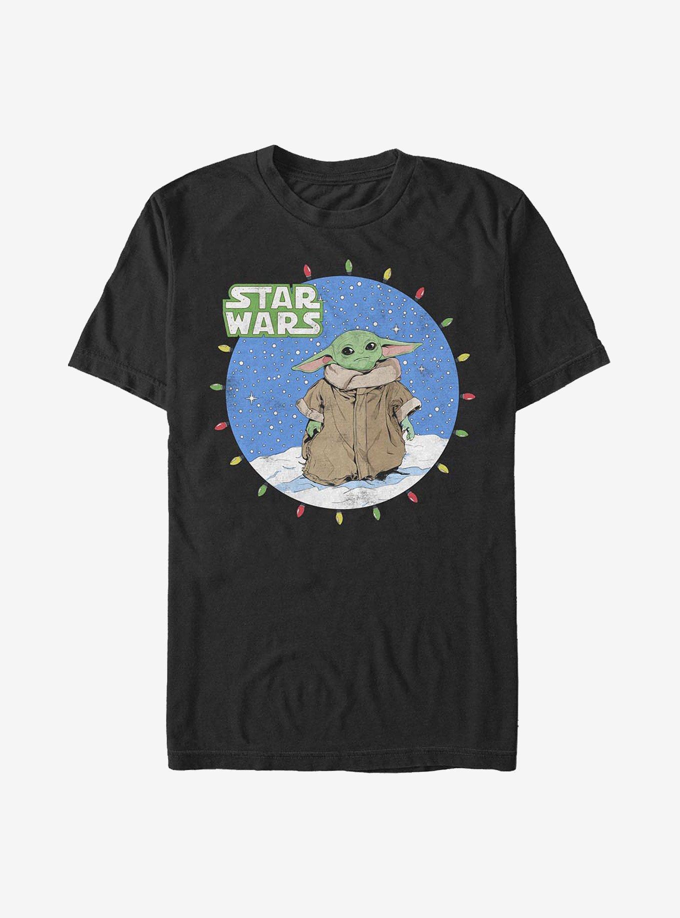 Star Wars The Mandalorian The Child Snow Baby Lights T-Shirt, BLACK, hi-res