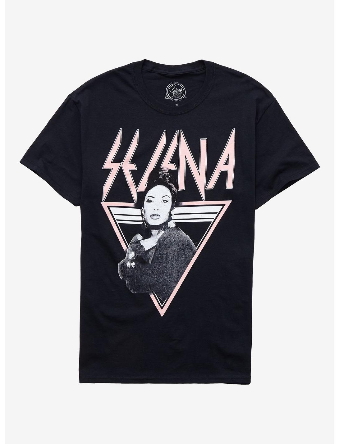 Selena Triangle Portrait T-Shirt, BLACK, hi-res