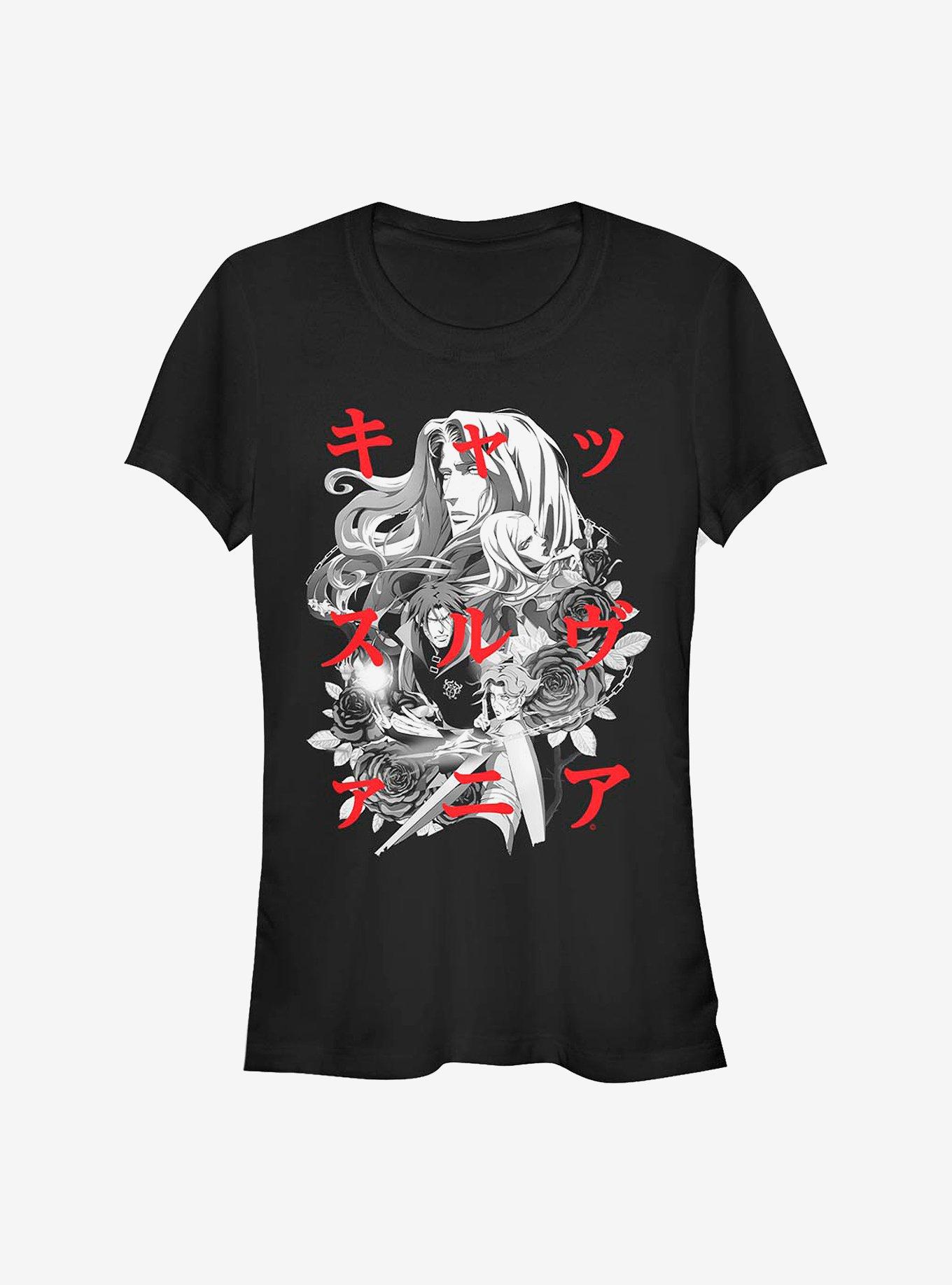 Castlevania Group Japanese Text Girls T-Shirt - BLACK | Hot Topic