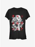 Castlevania Group Japanese Text Girls T-Shirt, BLACK, hi-res