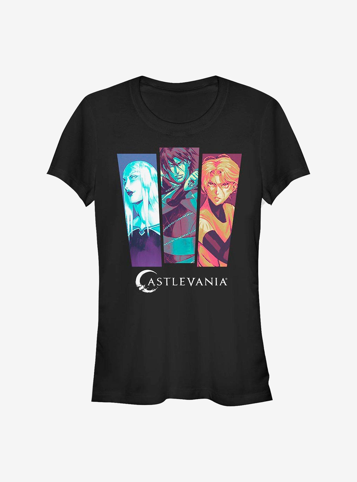 Castlevania Panel Pop Girls T-Shirt, BLACK, hi-res