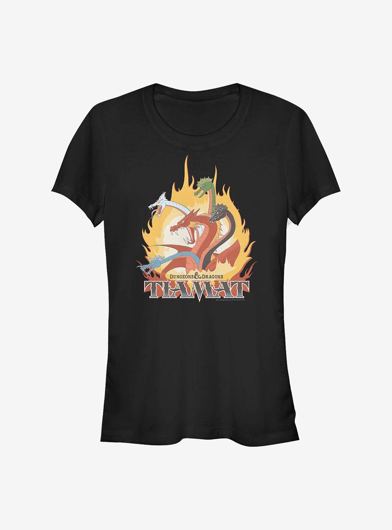 Dungeons & Dragons Dragon Flames Girls T-Shirt, BLACK, hi-res