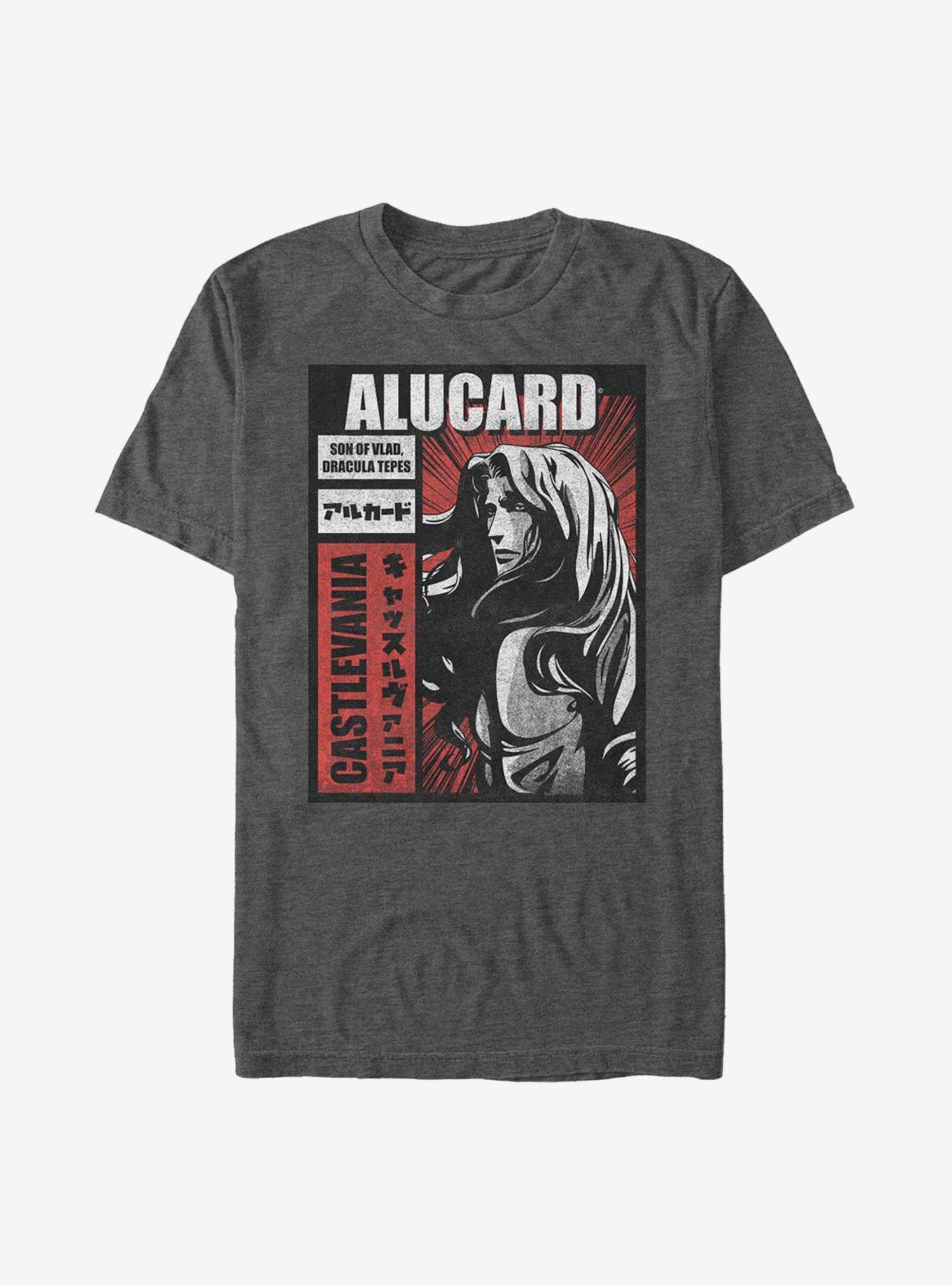 Castlevania Alucard Kanji T-Shirt, CHAR HTR, hi-res