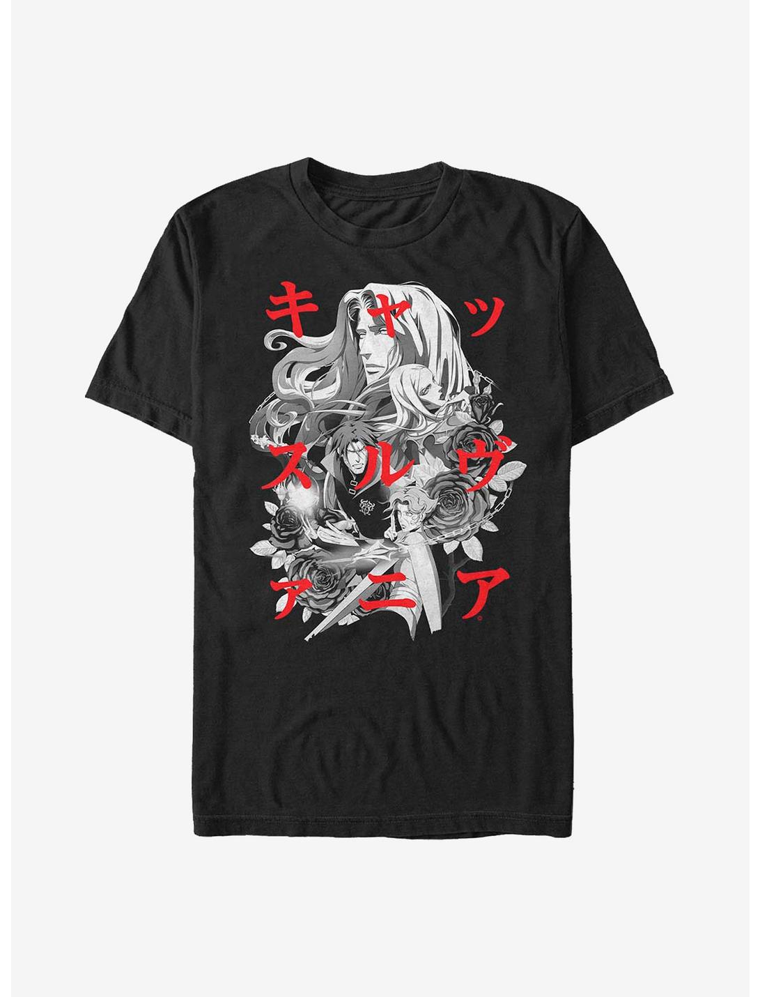 Castlevania Kanji Group T-Shirt, BLACK, hi-res