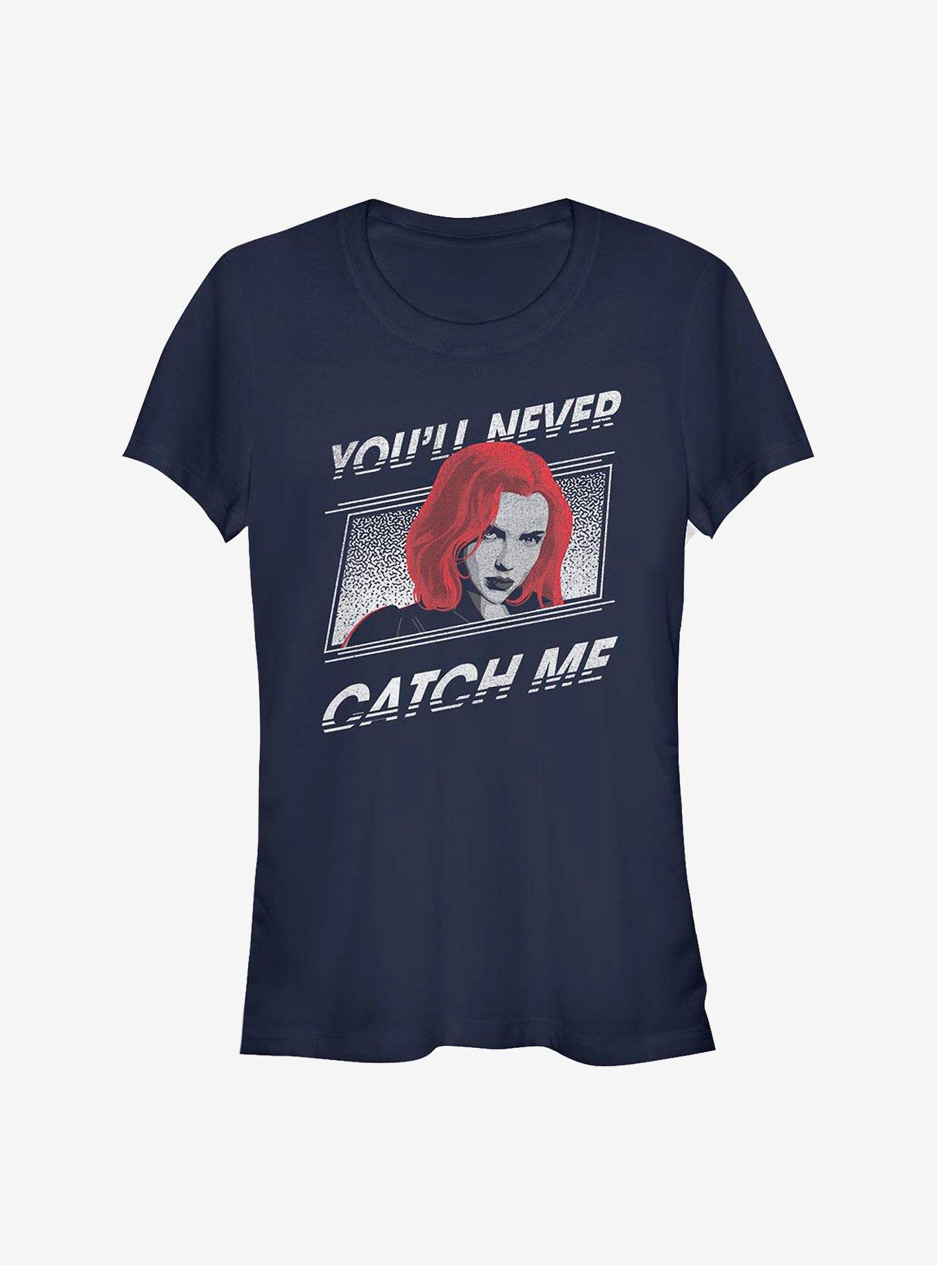 Marvel Black Widow Never Catch Me Girls T-Shirt, NAVY, hi-res