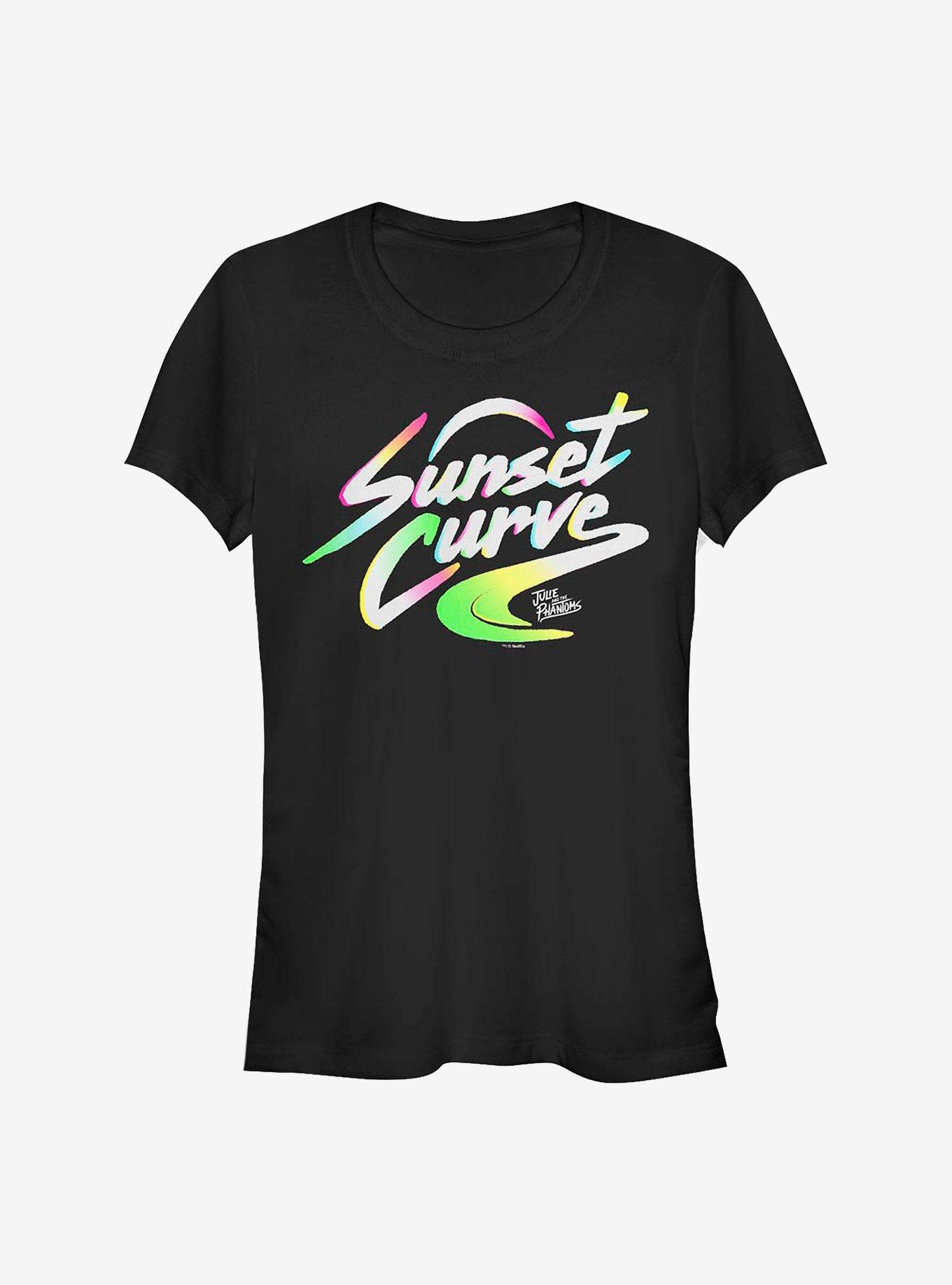 Julie And The Phantoms Sunset Curve Logo Girls T-Shirt, BLACK, hi-res