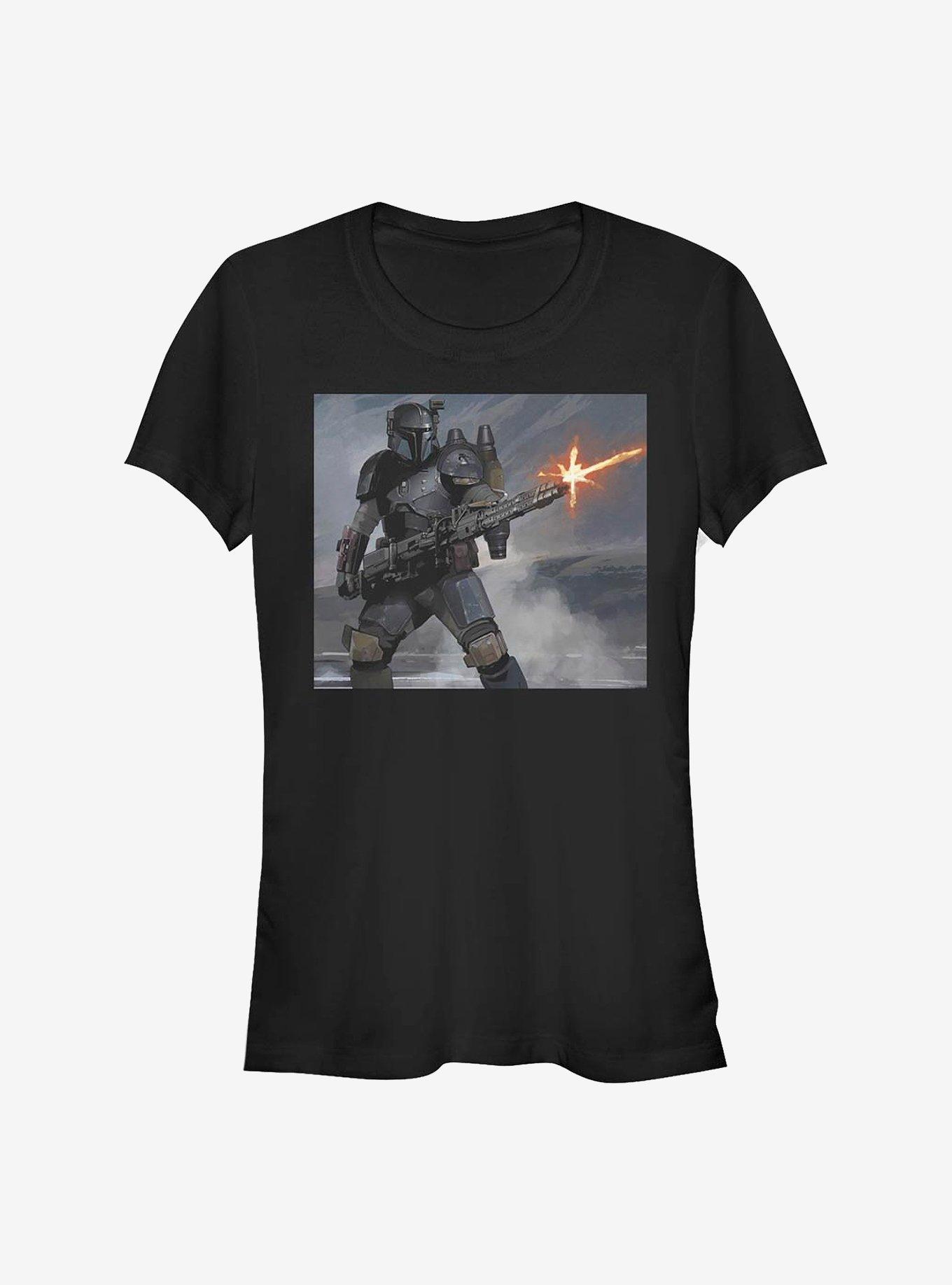 Star Wars The Mandalorian Mando Fire Girls T-Shirt, BLACK, hi-res