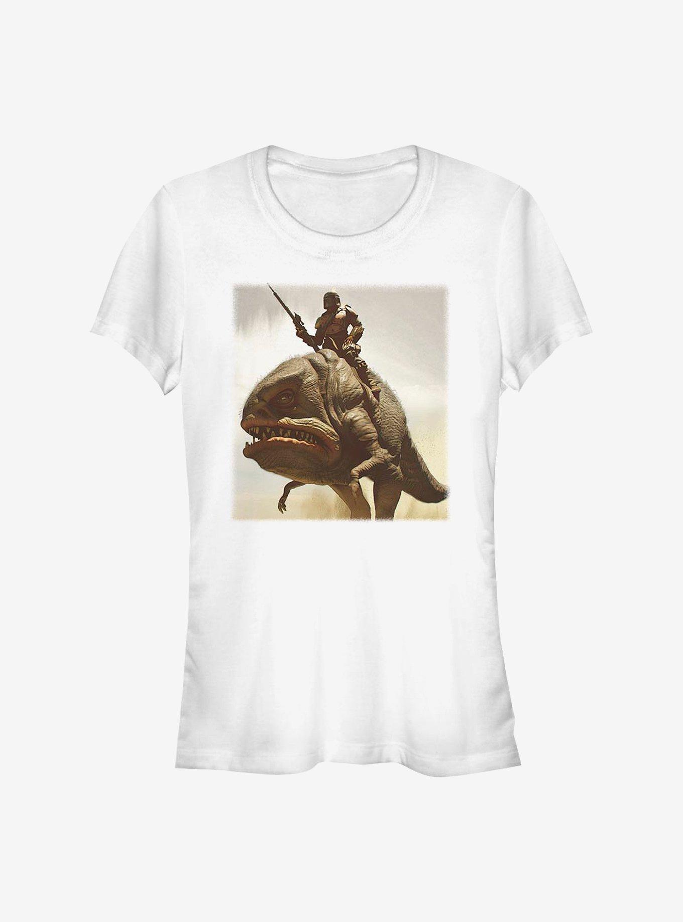 Star Wars The Mandalorian Mando Hero Shot Girls T-Shirt, WHITE, hi-res