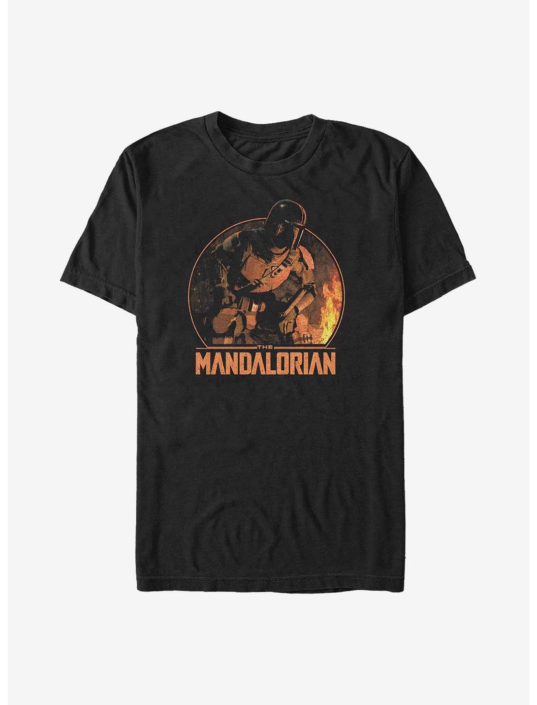 Star Wars The Mandalorian Camping Mando T-Shirt, BLACK, hi-res