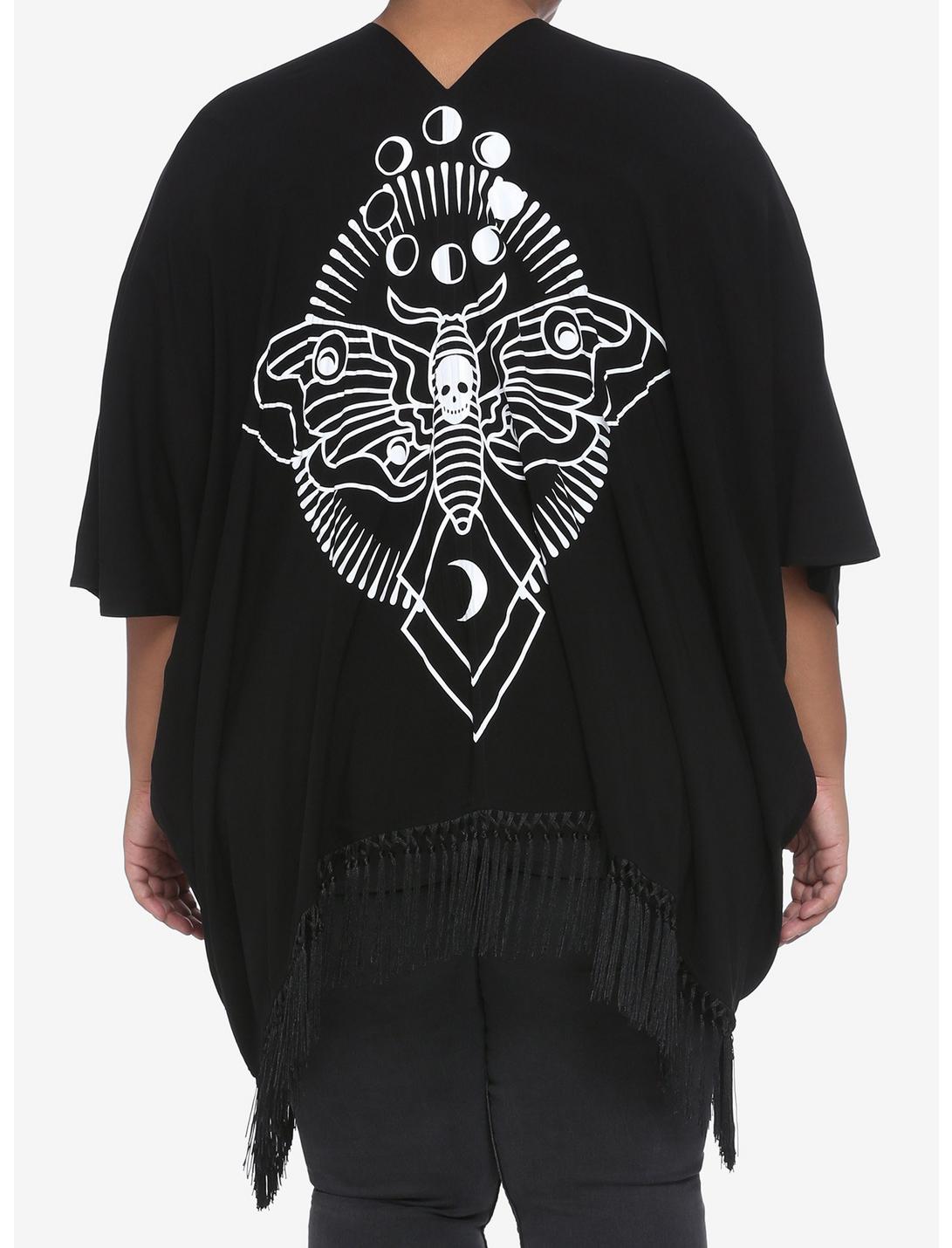 Death Moth Kimono Plus Size, BLACK, hi-res