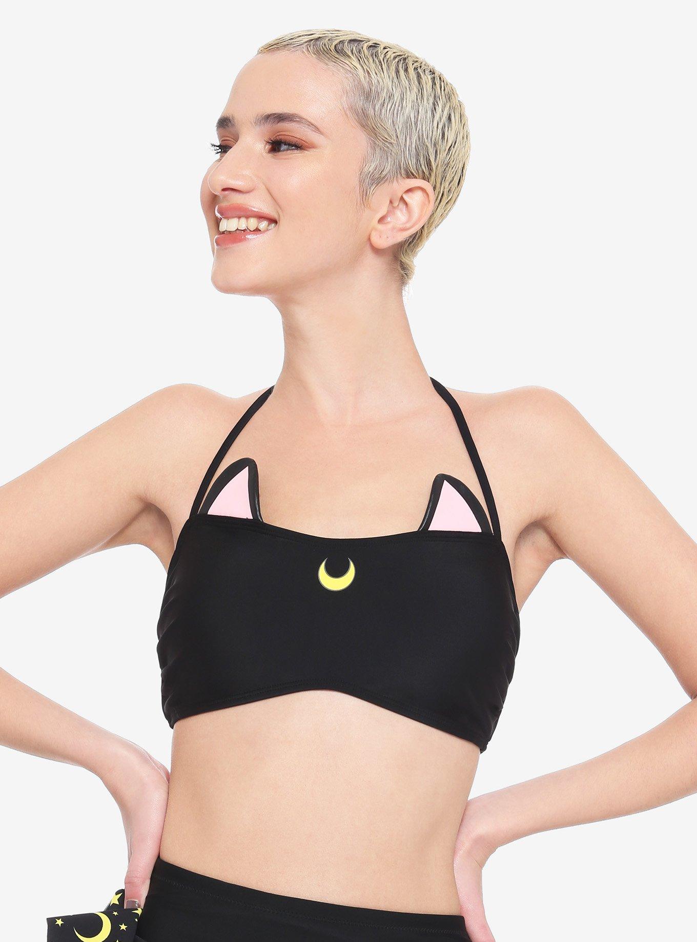 Sailor Moon Luna Halter Swim Top, MULTI, hi-res