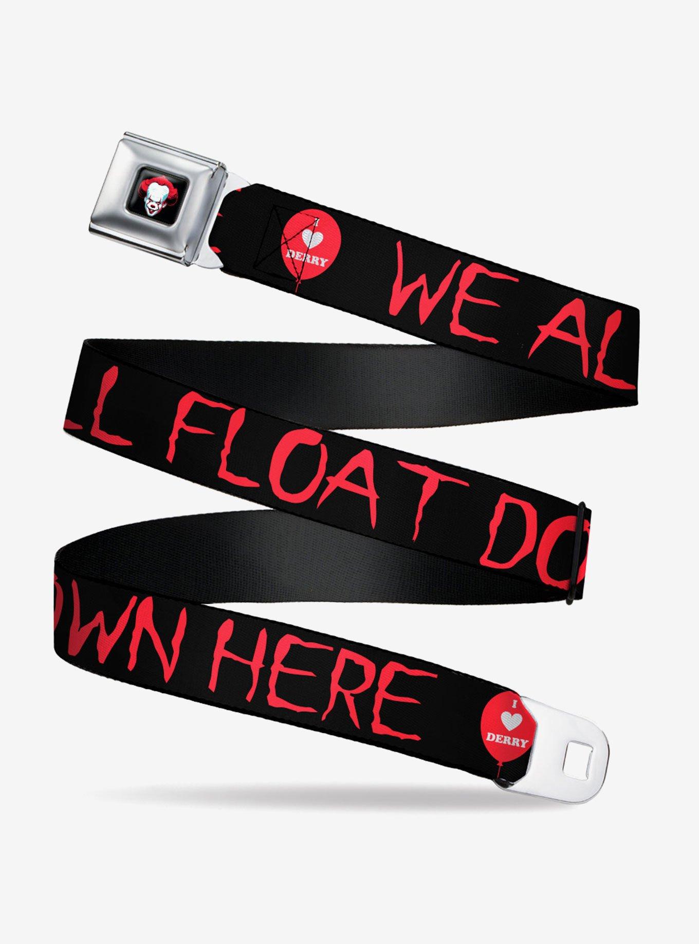 It Chapter Two I Love Derry Balloon We All Float Seatbelt Belt, BLACK, hi-res