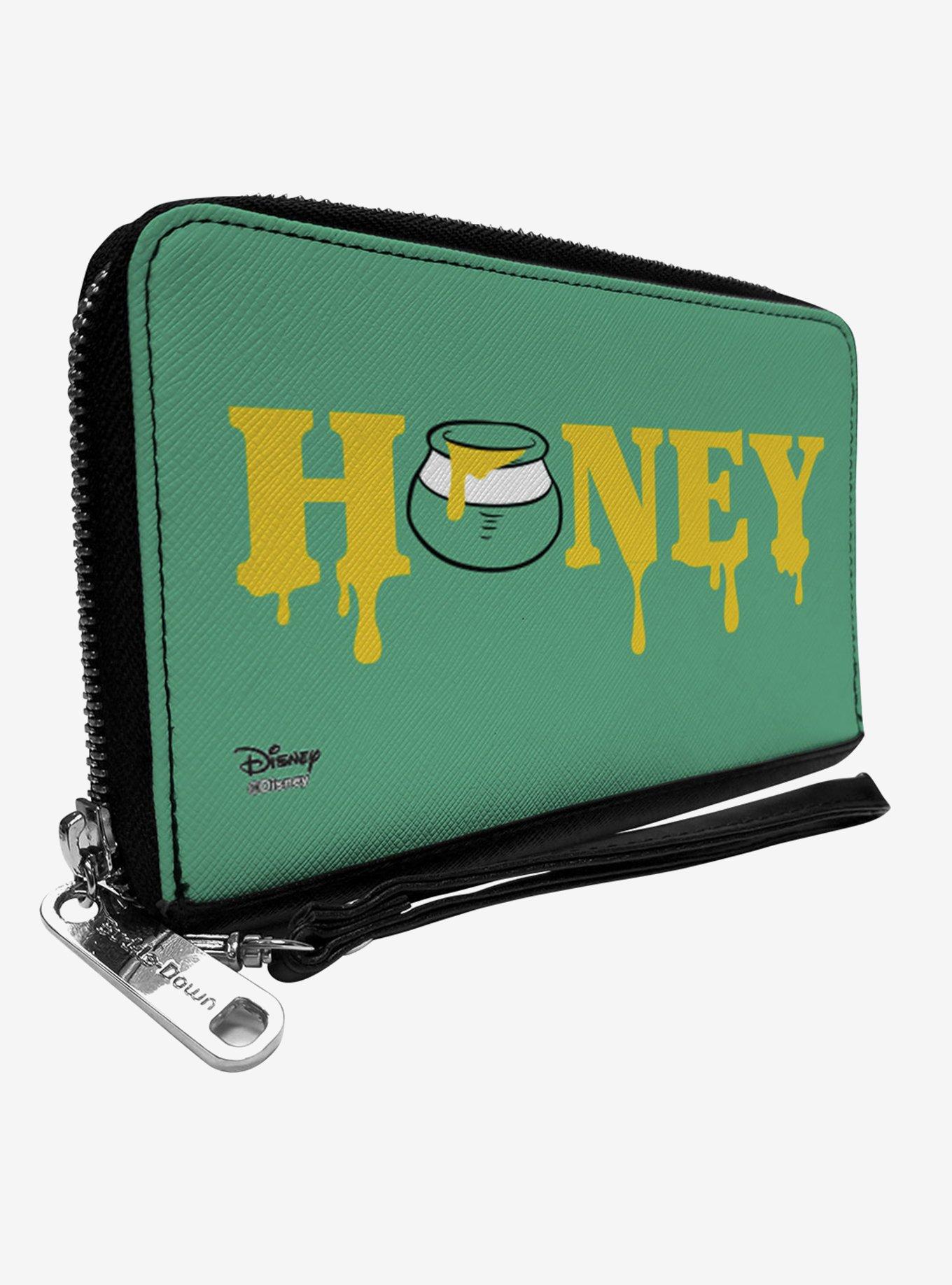 Winnie the Pooh Dripping Honey Green Yellow Zip Around Wallet, , hi-res