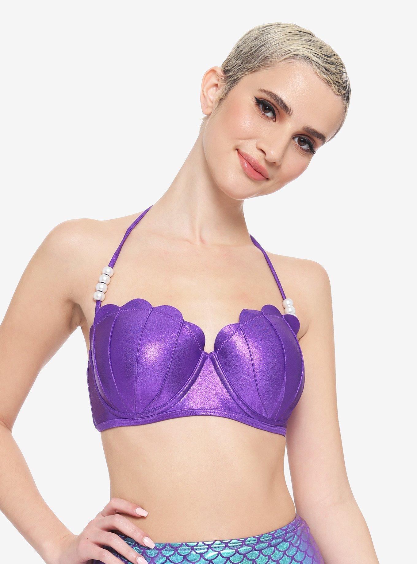 disney the little mermaid ariel purple shell bra mermaid bra top