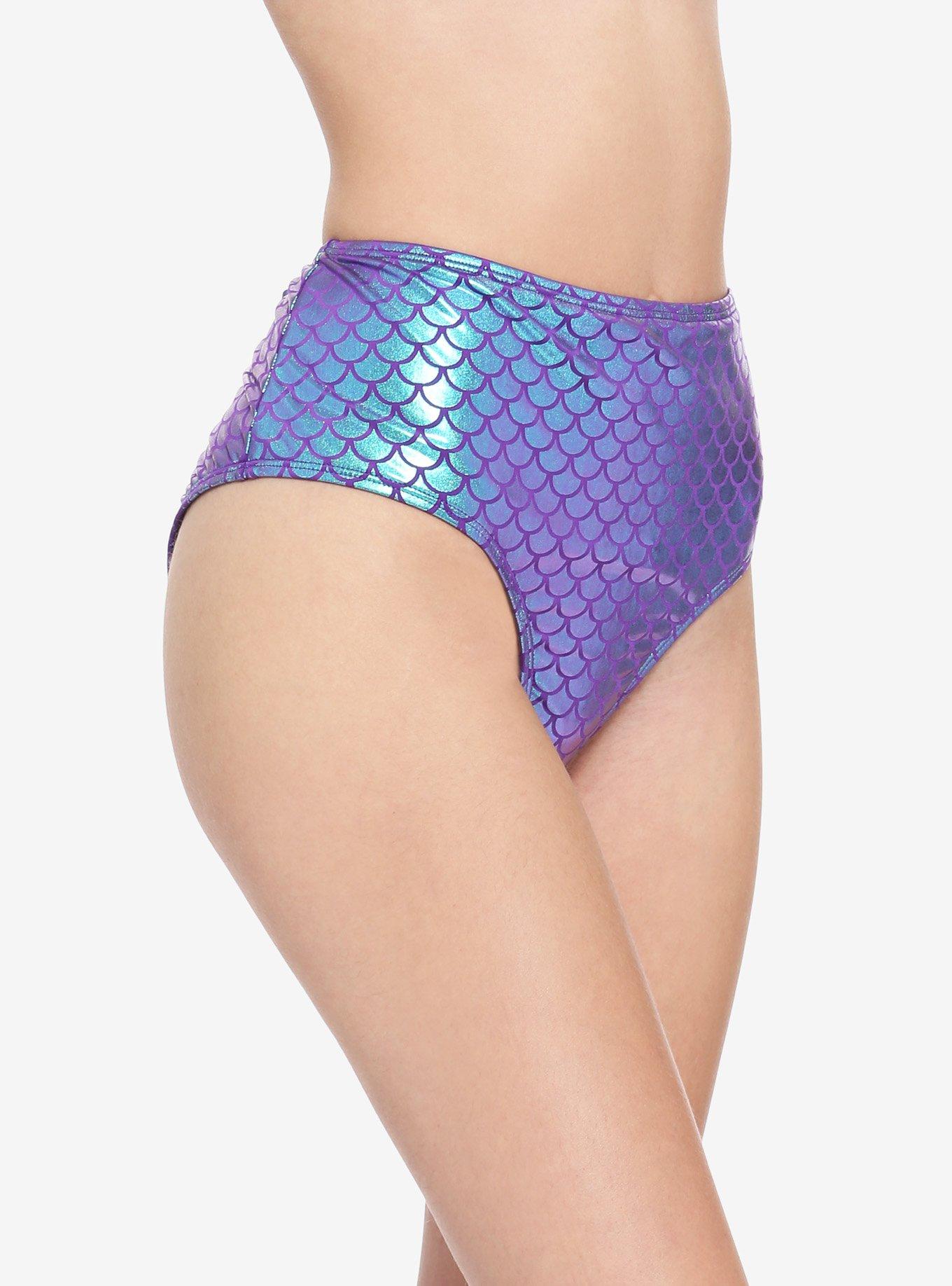 Disney The Little Mermaid Ariel High-Waisted Swim Bottoms, TEAL, hi-res