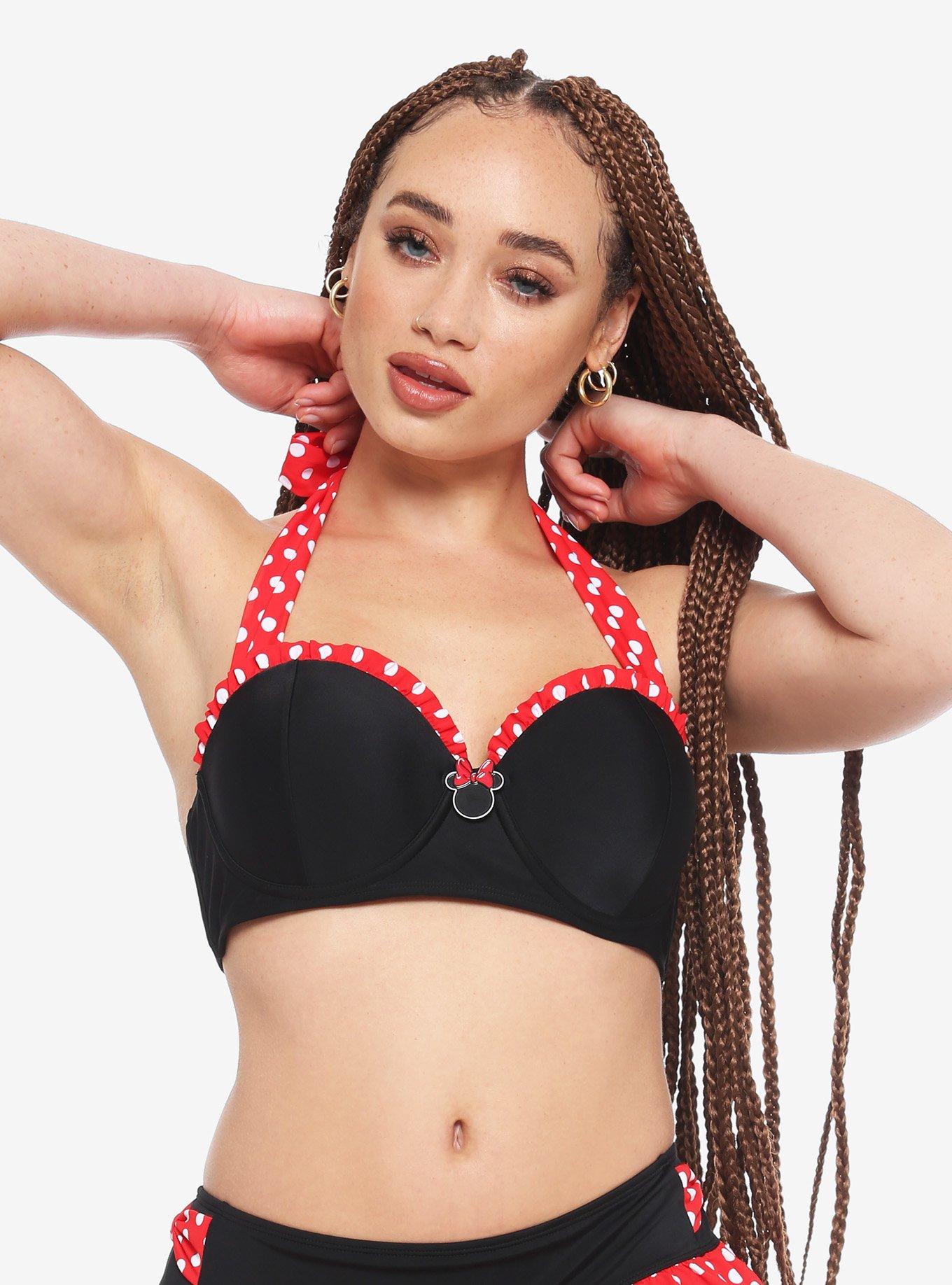 Disney Minnie Mouse Ruffle Halter Swim Top, MULTI, hi-res