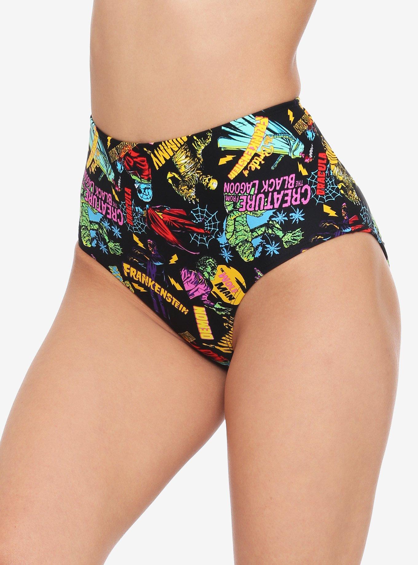 Universal Monsters High-Waisted Swim Bottoms, MULTI, hi-res