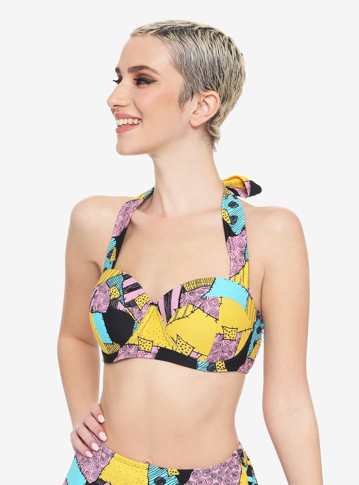 The Nightmare Before Christmas Sally Halter Swim Top, MULTI, hi-res