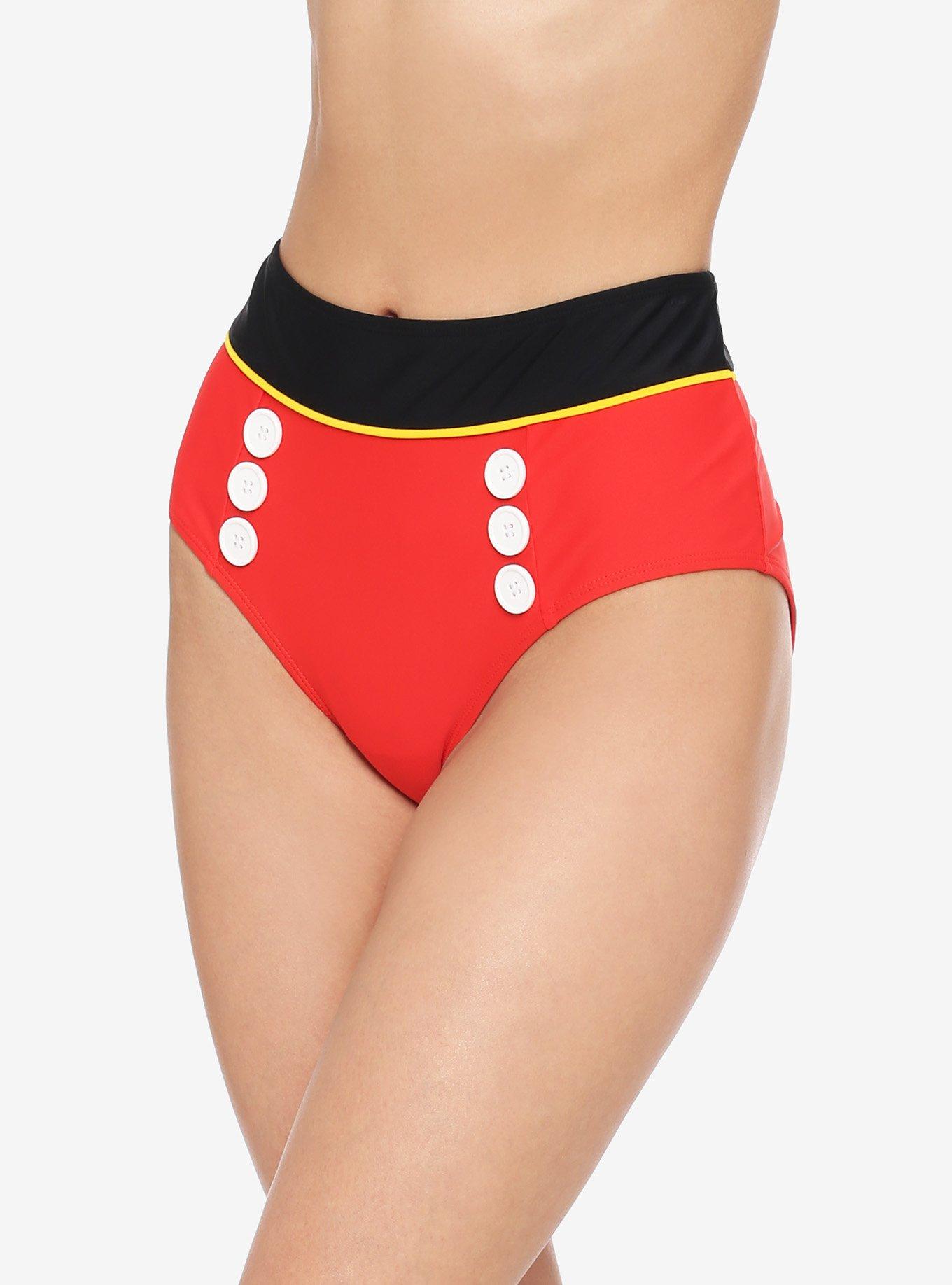 Disney Mickey Mouse High-Waisted Swim Bottoms, MULTI, hi-res