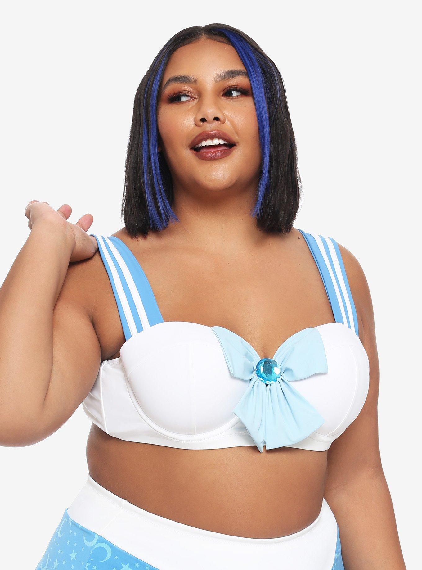 Sailor Moon Sailor Mercury Cosplay Swim Top Plus Size, MULTI, hi-res