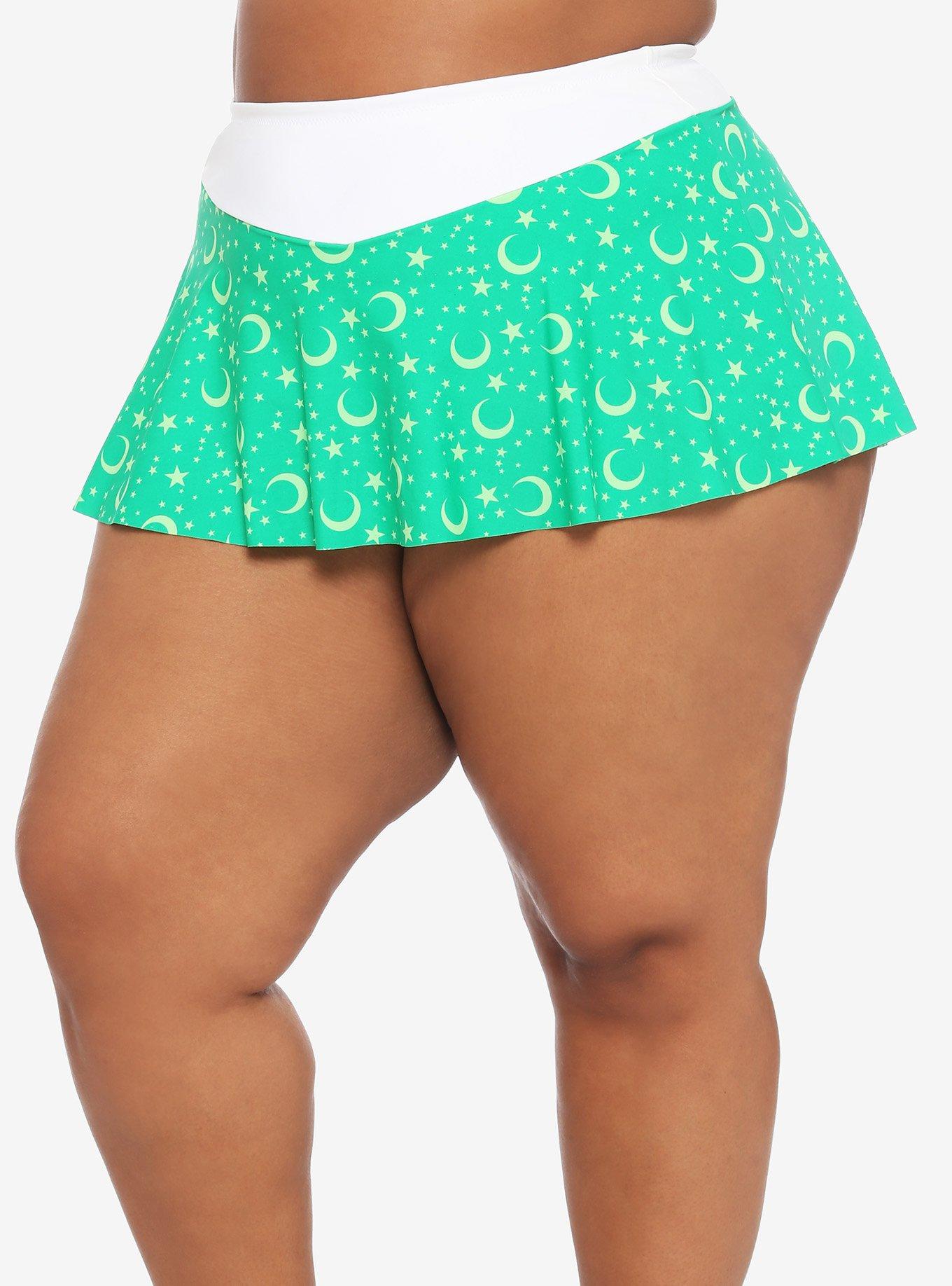 Sailor Moon Sailor Jupiter Cosplay Skirted Swim Bottoms Plus Size, MULTI, hi-res