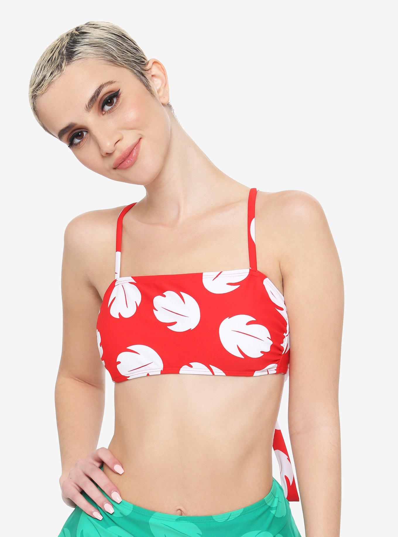 Disney Lilo & Stitch Leaf Print Swim Top, WHITE, hi-res