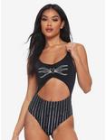 The Nightmare Before Christmas Jack Skellington Cutout Swimsuit, WHITE, hi-res