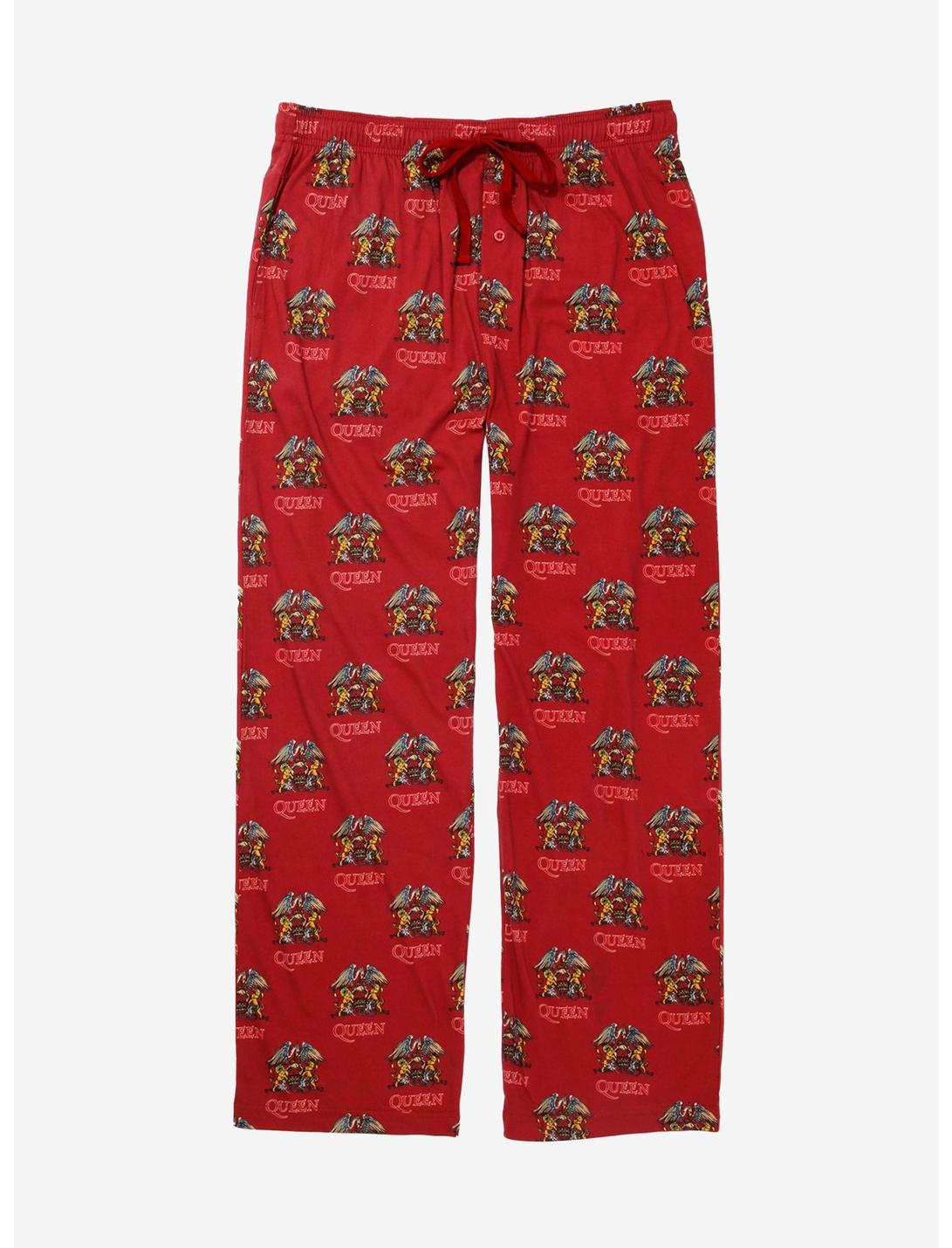 Queen Logo Pajama Pants, RED, hi-res