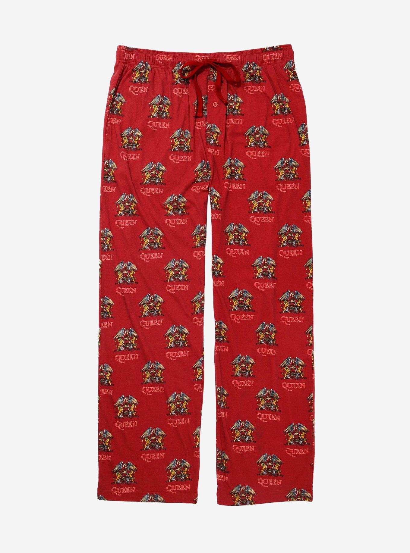 Queen Logo Pajama Pants, RED, hi-res