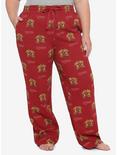 Queen Logo Girls Pajama Pants Plus Size, RED, hi-res