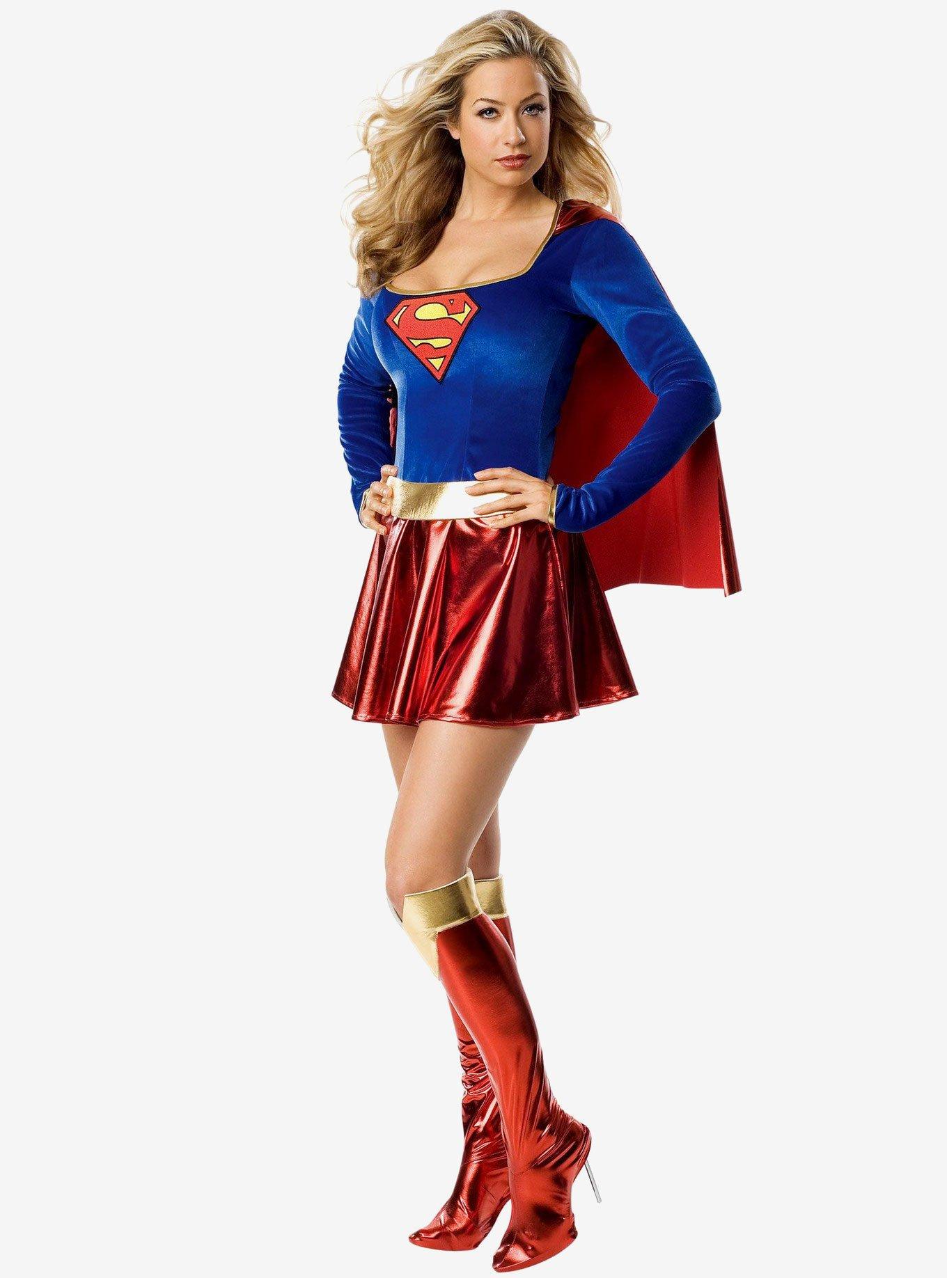 DC Comics Supergirl One Piece Costume, RED, hi-res