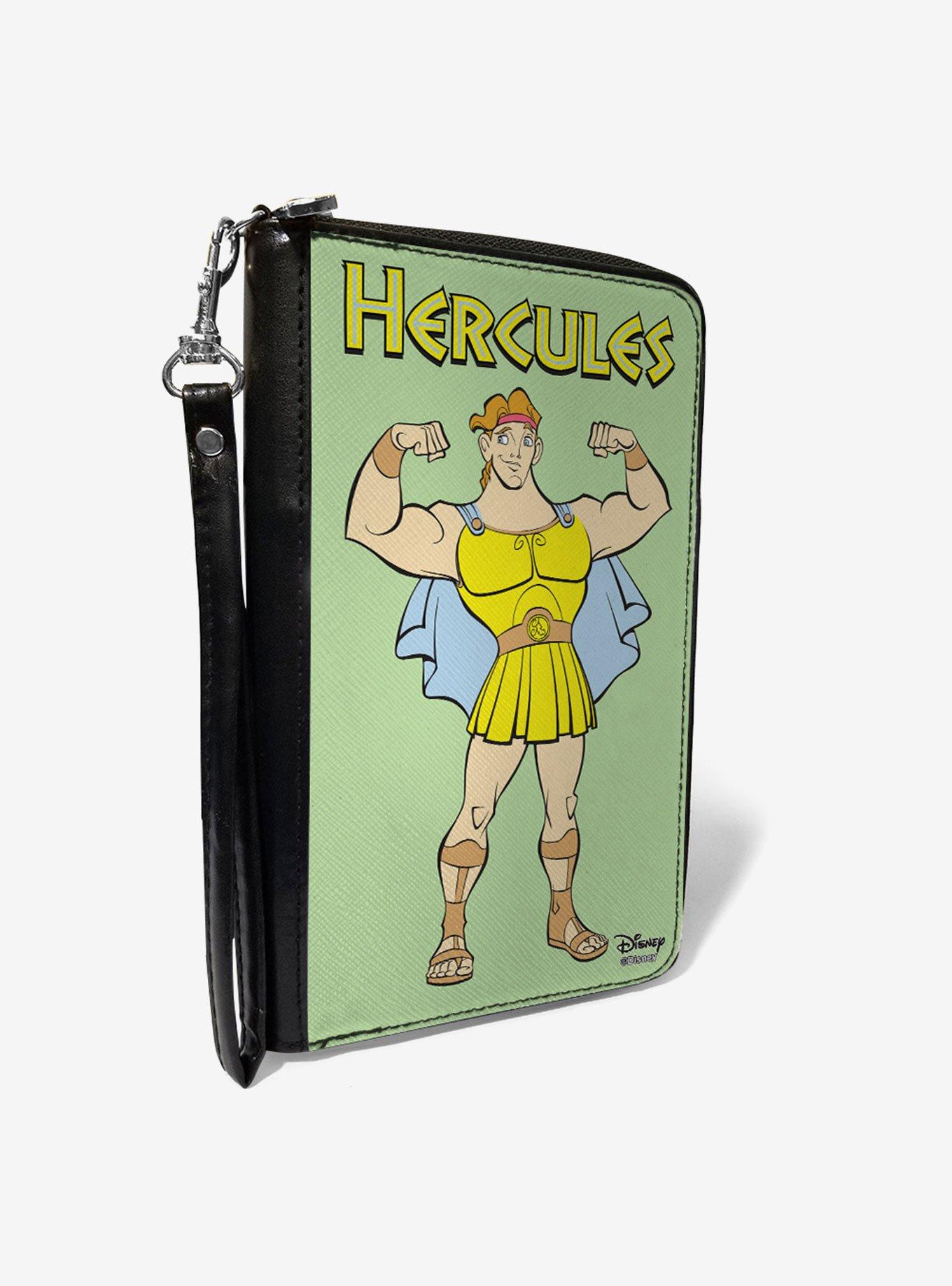 Disney Hercules Flexing Pose Green Yellow Zip Around Wallet, , hi-res