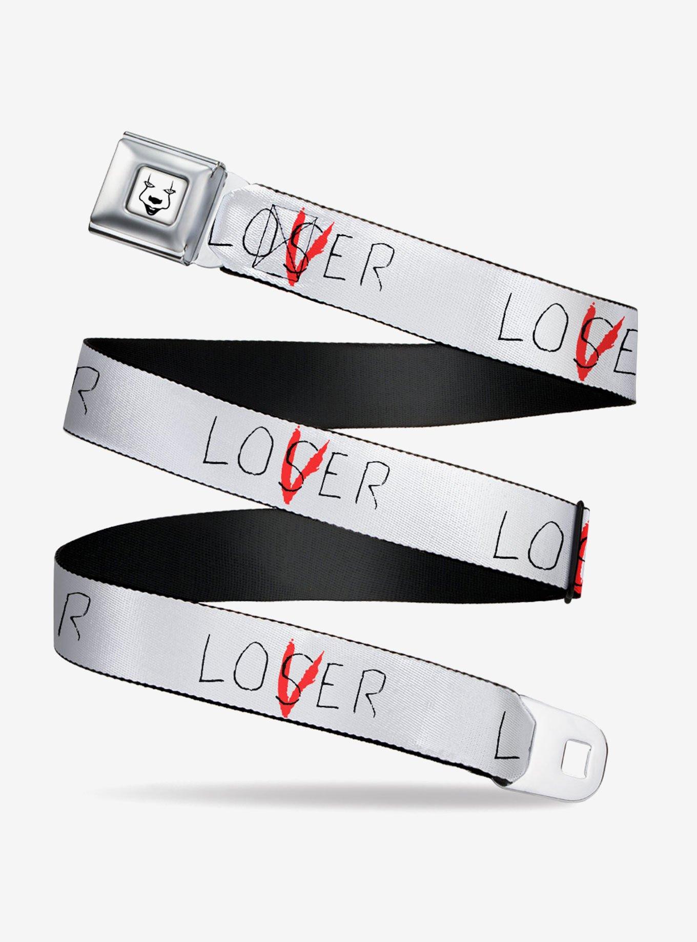 It Chapter Two Loser Lover Quote Seatbelt Belt, GREY, hi-res