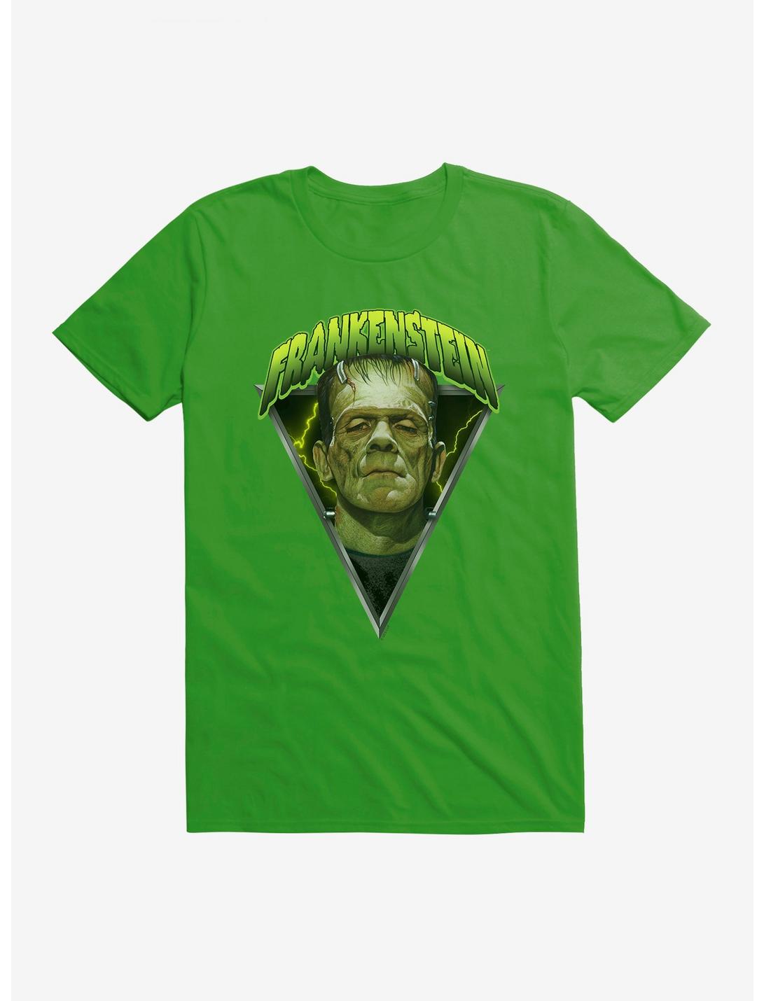 Universal Monsters Frankenstein Metal Portrait T-Shirt , GREEN APPLE, hi-res