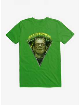 Universal Monsters Frankenstein Metal Portrait T-Shirt , GREEN APPLE, hi-res
