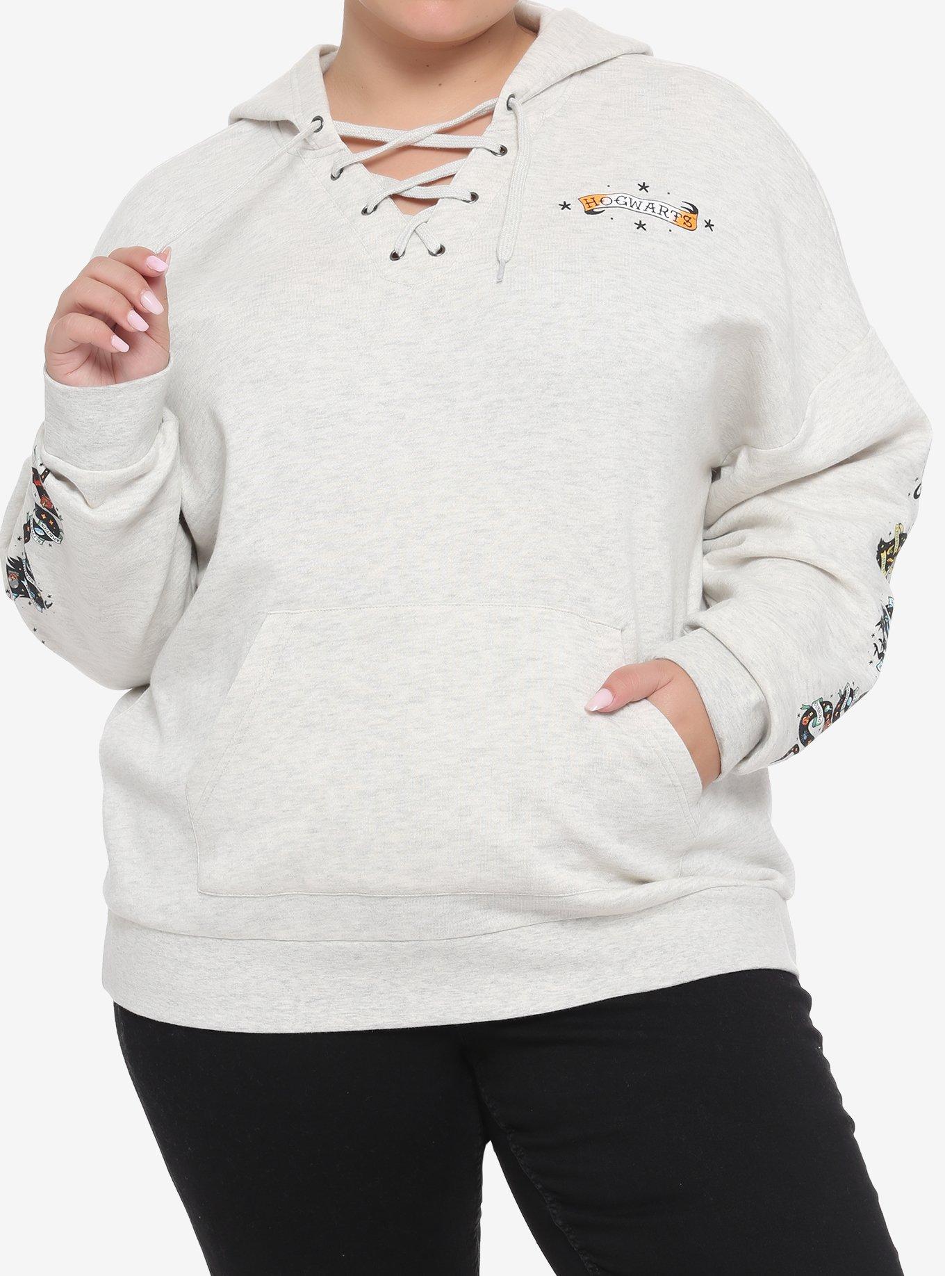 Harry Potter Animal Silhouettes Lace-Up Hoodie Plus Size, MULTI, hi-res