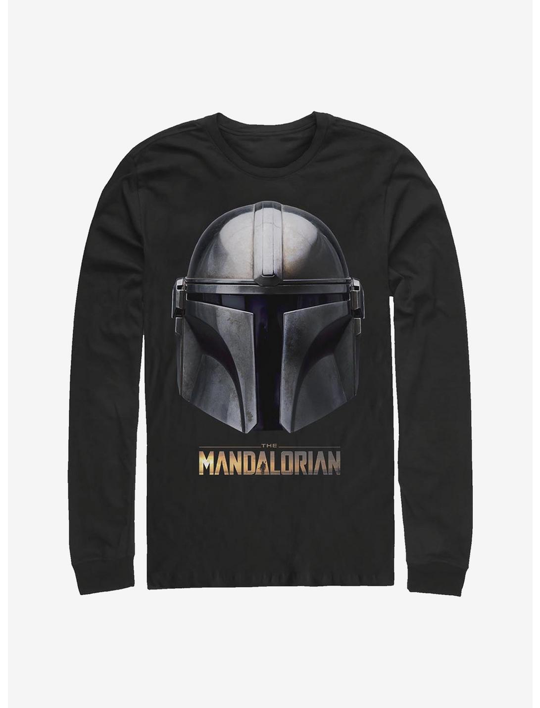 Star Wars The Mandalorian Helmet Long-Sleeve T-Shirt, BLACK, hi-res