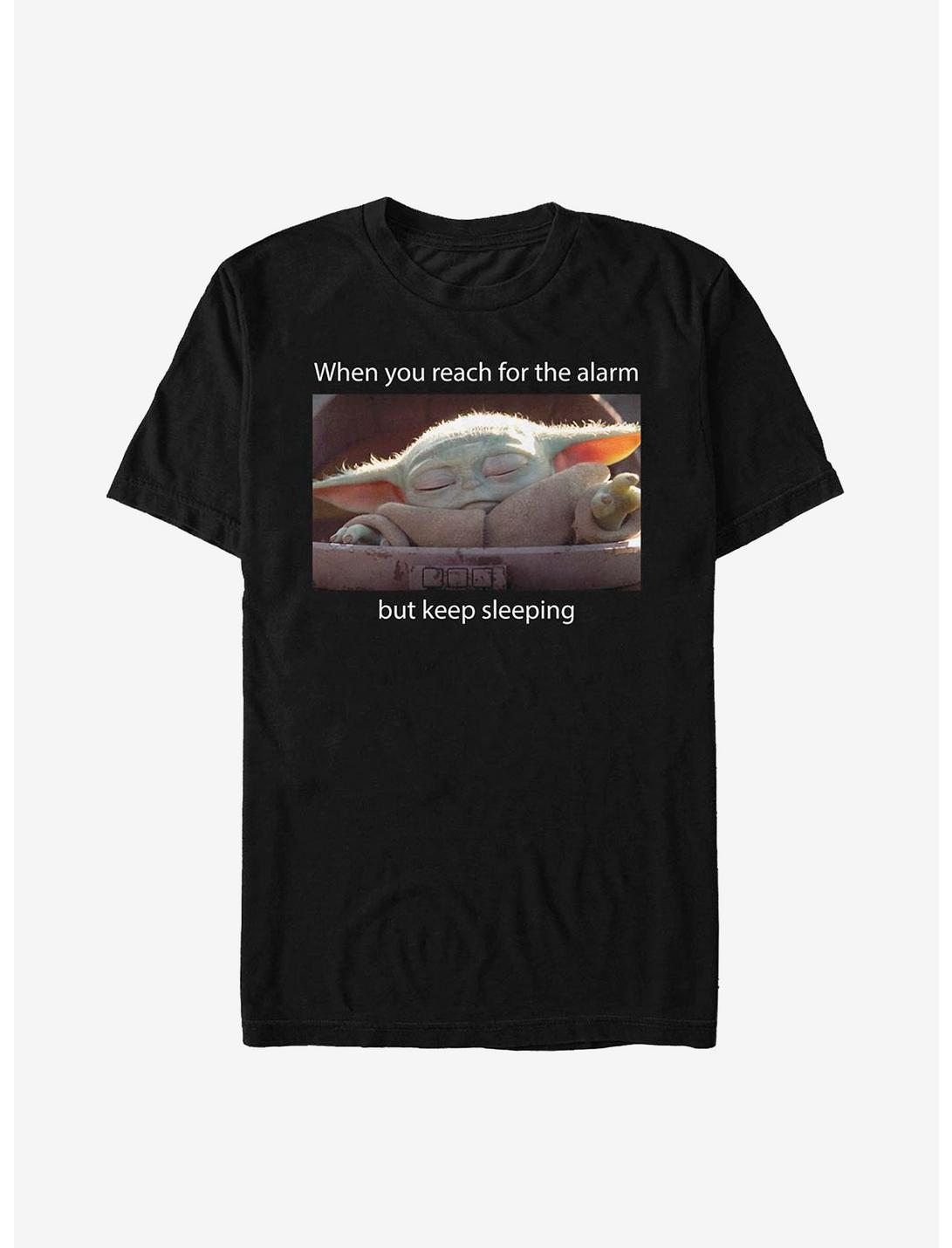 Star Wars The Mandalorian The Child Sleep Meme T-Shirt, BLACK, hi-res