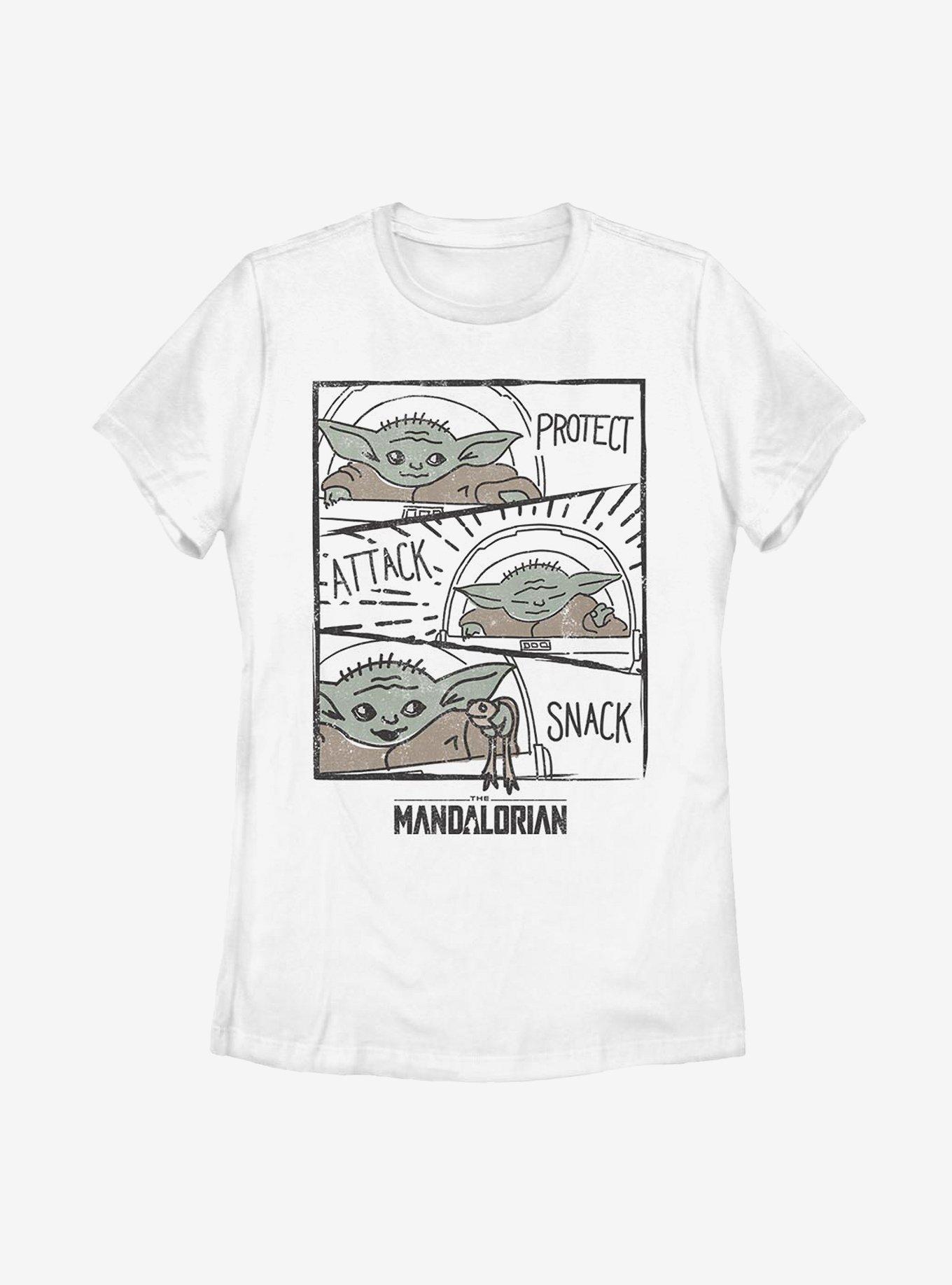 Star Wars The Mandalorian Child Doodle Panels Womens T-Shirt