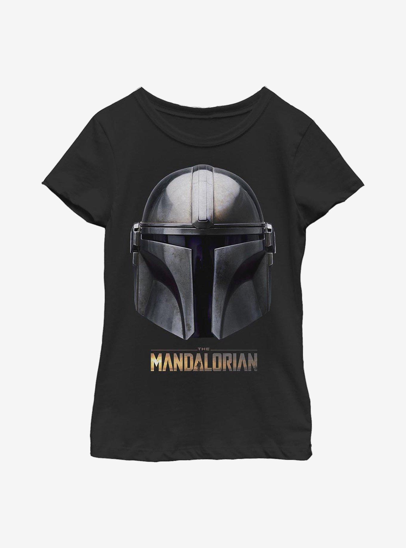 Star Wars The Mandalorian Helmet Youth Girls T-Shirt, , hi-res