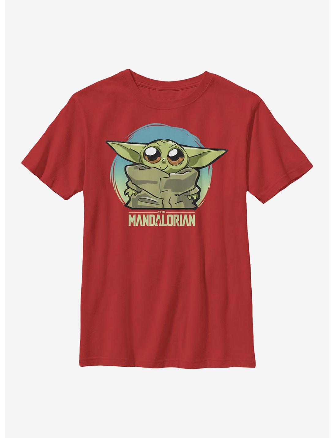 Star Wars The Mandalorian The Child Cute Baby Heart Youth T-Shirt, RED, hi-res