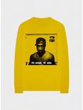 Tupac Me Against The World Portrait Long-Sleeve T-Shirt, YELLOW, hi-res