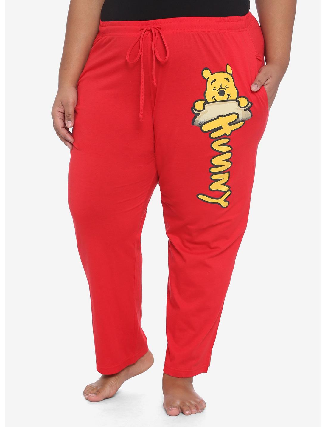 Disney Winnie The Pooh Hunny Red Girls Pajama Pants Plus Size, RED, hi-res