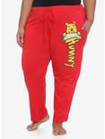 Disney Winnie The Pooh Hunny Red Girls Pajama Pants Plus Size, RED, hi-res