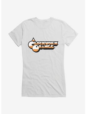 A Clockwork Orange Two Color Font Logo Girls T-Shirt, WHITE, hi-res
