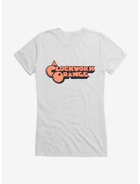 A Clockwork Orange Two Tone Font Logo Girls T-Shirt, WHITE, hi-res